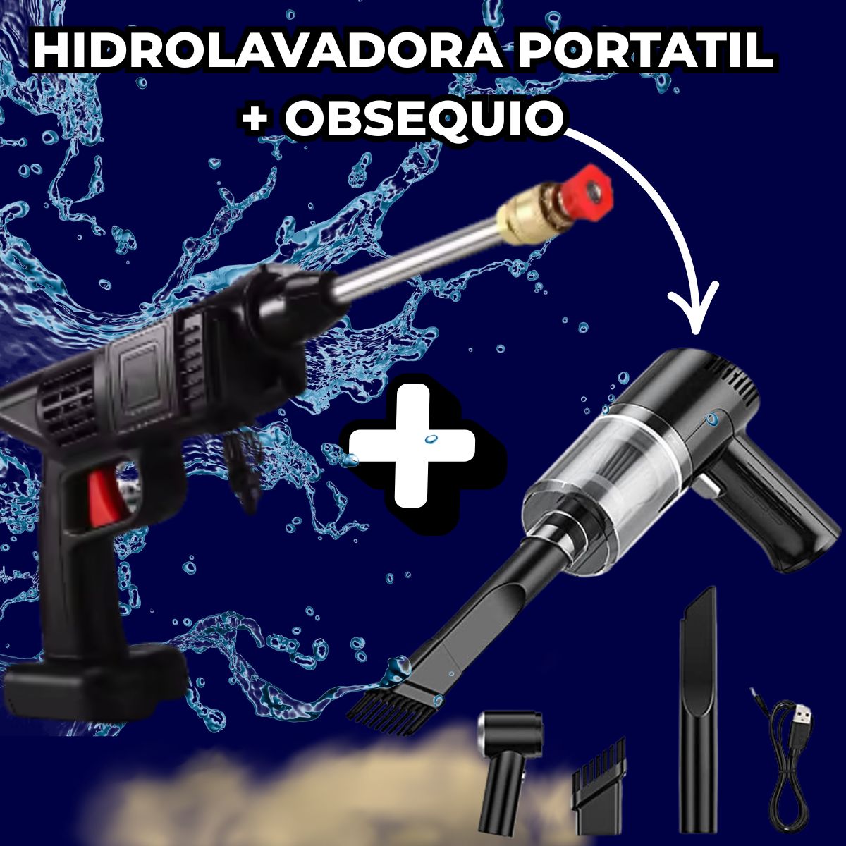 Hidrolavadora portatil 48V + Aspiradora